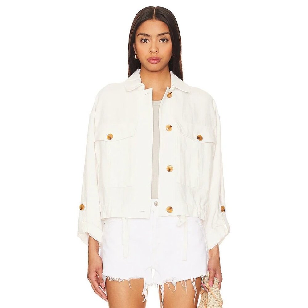 BLANKNYC Jacket in Great Catch White Denim